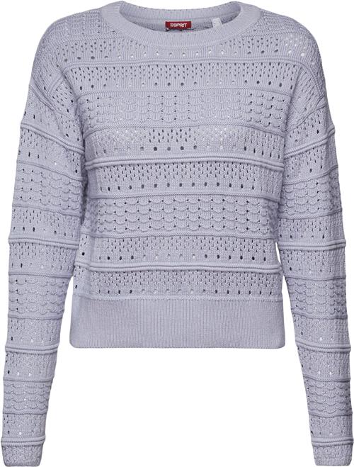 Esprit Boatneck str sw Kvinde Light Blue Lavender Sweaters Str M - hos Magasin