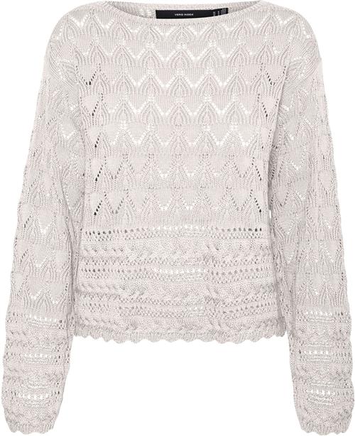 Vero Moda Vmlua LS Boatneck Pullover Noos Kvinde Birch Sweaters Regular Fit Str L - hos Magasin