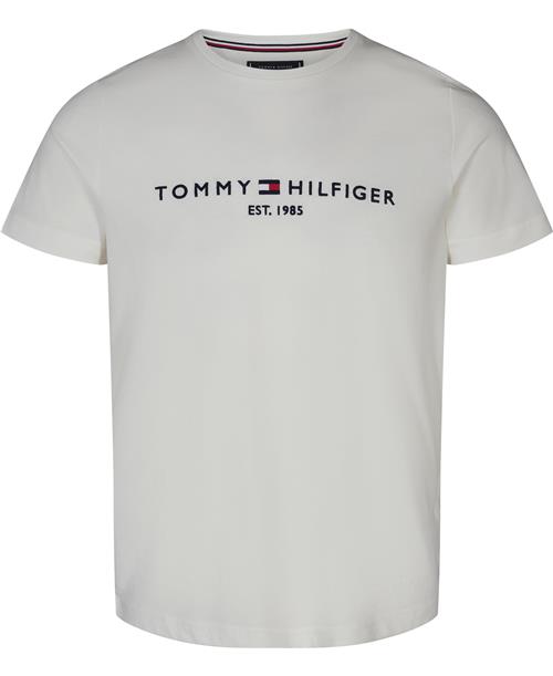 Tommy Hilfiger Core Tommy Logo TEE Mand Hvid Kortærmede T-shirts Str XXL - Bomuld hos Magasin