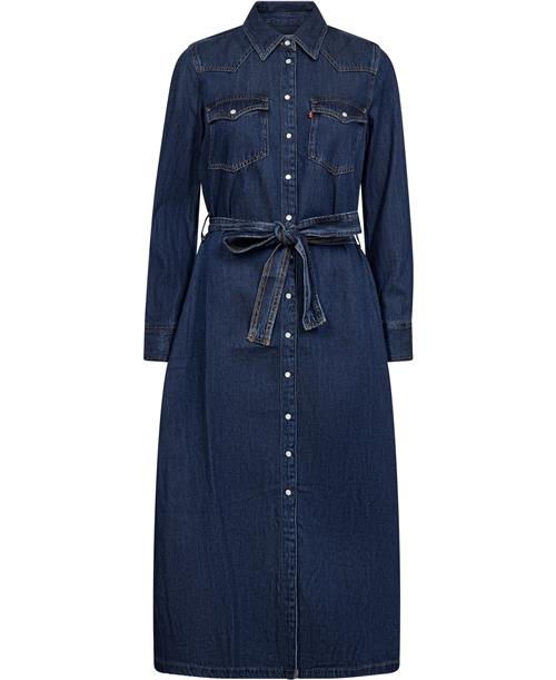 Levi's Quinney Denim Dress Gold Dust Kvinde Mørkeblå Maxi Kjoler Str M Denim - hos Magasin