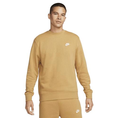 Nike Club Crewneck Mand Elemental Gold/white Sweatshirts Str XL - Bomuld hos Magasin