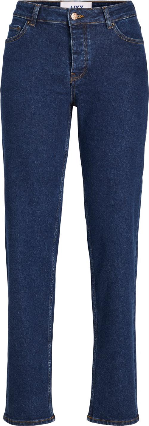 JJXX Jxseoul Straight MW Cc3001 Noos Kvinde Dark Blue Denim Straight Jeans Str "30/""34" - hos Magasin