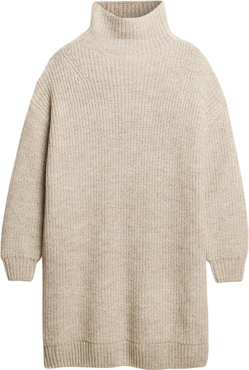 Superdry Chunky RIB Knit Jumper Dress Kvinde Light Grey Twist Midi Kjoler Str XL - hos Magasin