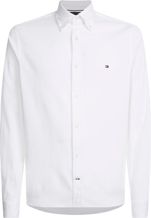 Tommy Hilfiger Core Flex Dobby SF Shirt Mand White Langærmede Skjorter Str L - Bomuld hos Magasin