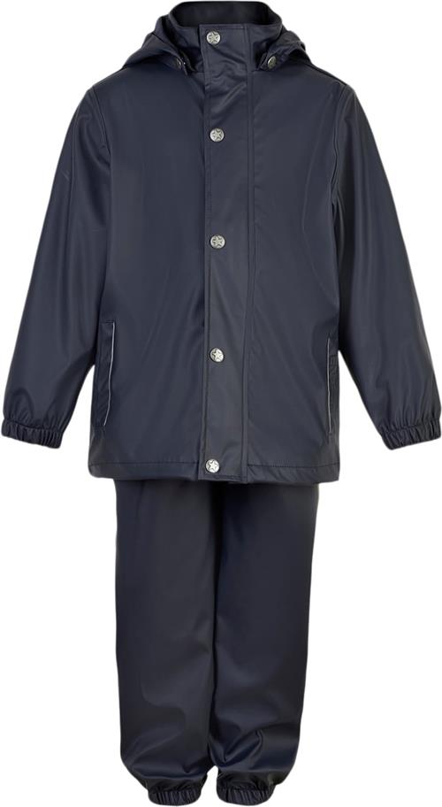 En Fant Rainwear Set Solid Str 134 - Blue Night Regntøj hos Magasin