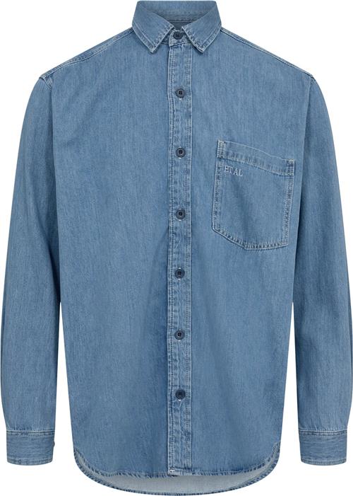 ET AL 4356 Denim Shirt Kvinde Vintage Blue Denimskjorter Str L Denim - hos Magasin