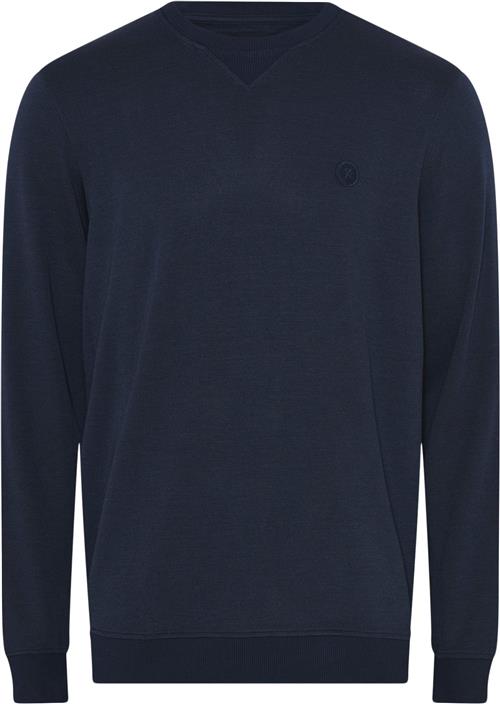 JBS of Denmark JBS of Denmark Badge Crew Neck Mand Blå Sweatshirts Str S - Bambus hos Magasin