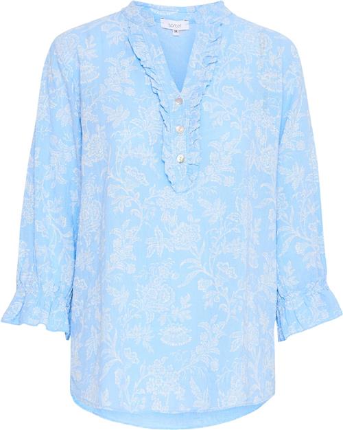 Sorbet Sbalexa F 3/4 Blouse Kvinde Cerulean Langærmede Bluser Str L - hos Magasin