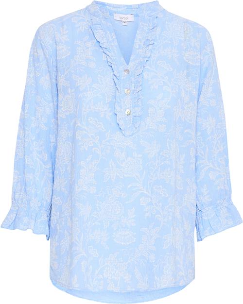 Sorbet Sbalexa F 3/4 Blouse Kvinde Cerulean Langærmede Bluser Str M - hos Magasin