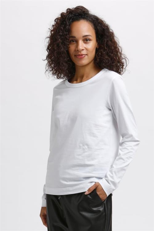 Kaffe Kamarin LS Tshirt Kvinde 110601 Langærmede T-shirts Str L - hos Magasin