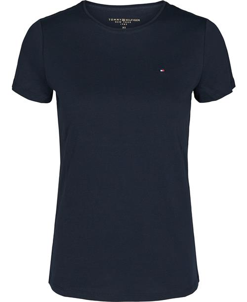 Tommy Hilfiger Heritage Crew Neck tee Kvinde Blå Toppe Str S - Bomuld hos Magasin