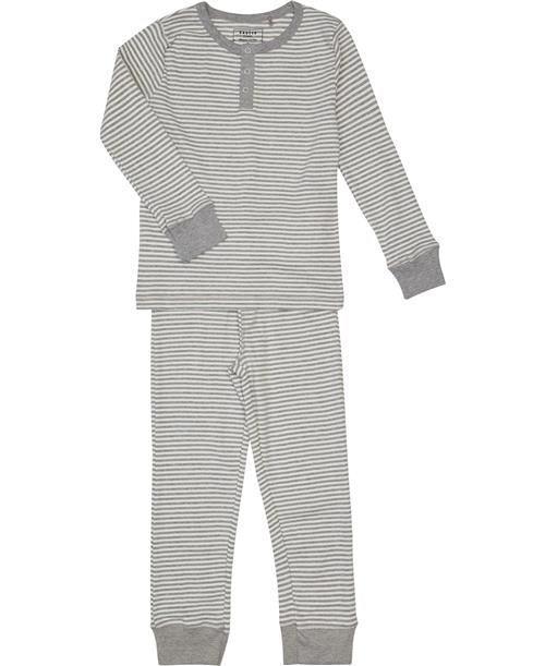 Se BAKITO by Magasin Du Nord Collection BAKITO by Magasin Laurits 1G+2G Str 3 ÅR / 98 CM Light Grey Mel / Star White Stripe Nattøj Bomuld ved Magasin