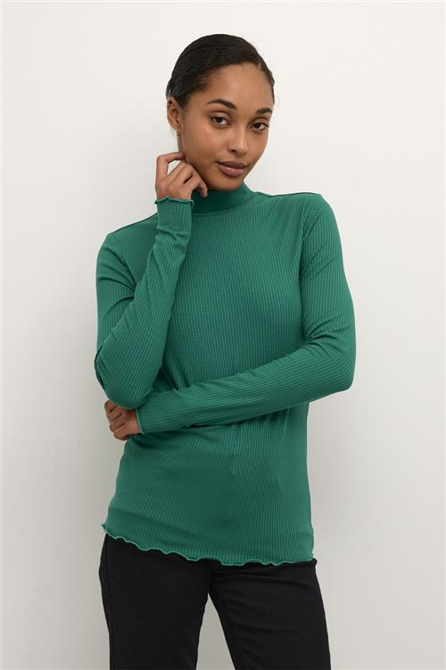 Kaffe Kadrew Turtleneck Tshirt Kvinde Aventurine Langærmede T-shirts Str XS - hos Magasin