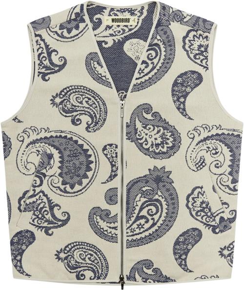 Se Woodbird Wbdong Paisley Vest Mand Cobalt Blue Veste Str L - hos Magasin ved Magasin