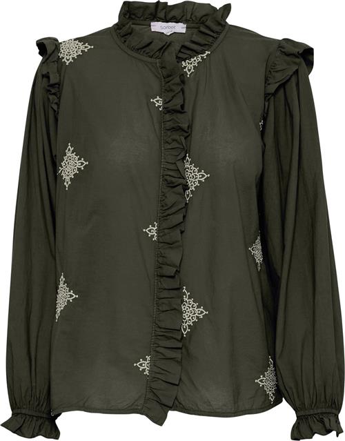 Sorbet Sbstarry Blouse Kvinde Beetle Langærmede Bluser Str XL - hos Magasin