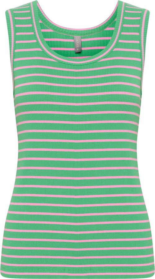 Culture Cudolly Tanktop Kvinde Green/pink Stripe Tanktoppe Str L - hos Magasin