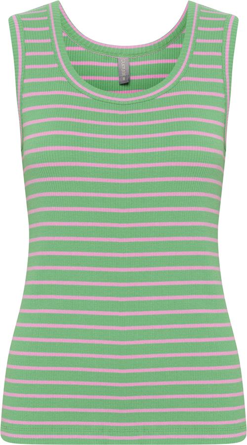 Culture Cudolly Tanktop Kvinde Green/pink Stripe Tanktoppe Str XL - hos Magasin