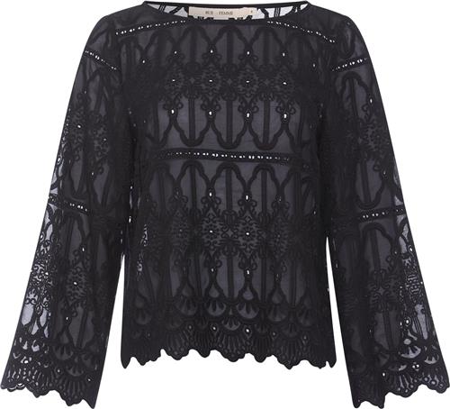 Rue de Femme ¤ Colette Blouse RdF ¤ Kvinde Black Langærmede Bluser Str S - hos Magasin