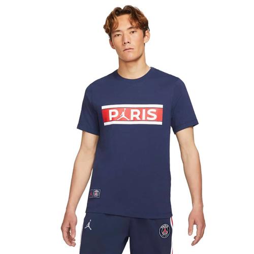 Se Nike Paris Saintgermain T-shirt Mand Blue Kortærmede T-shirts Str XL - Bomuld hos Magasin ved Magasin