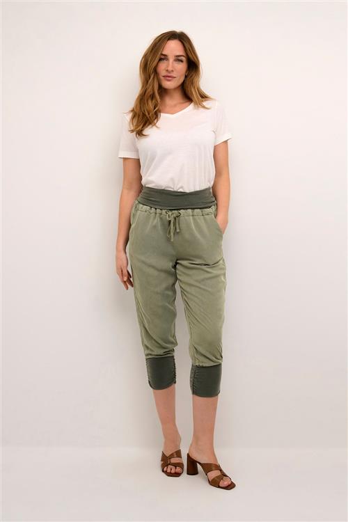 Cream Line Pants Kvinde Oil Green Capri Bukser Str 46 - hos Magasin