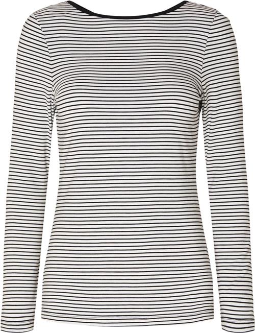 Se Selected Femme Slffilina LS STR LOW Back TOP Kvinde Sort Toppe Slim Fit Str XL - hos Magasin ved Magasin