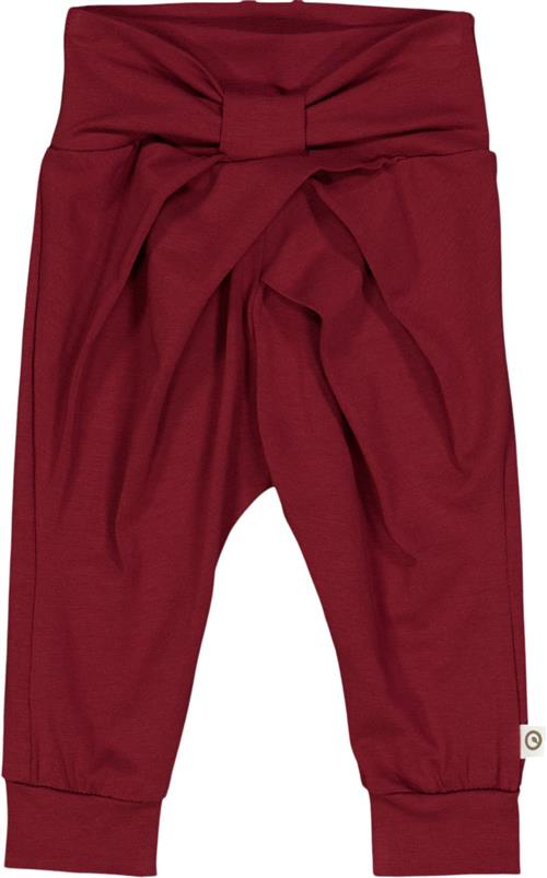 Se Müsli by Green Cotton Cozy me bow Pants Baby Str 68 - Cabernet Bukser Bomuld hos Magasin ved Magasin