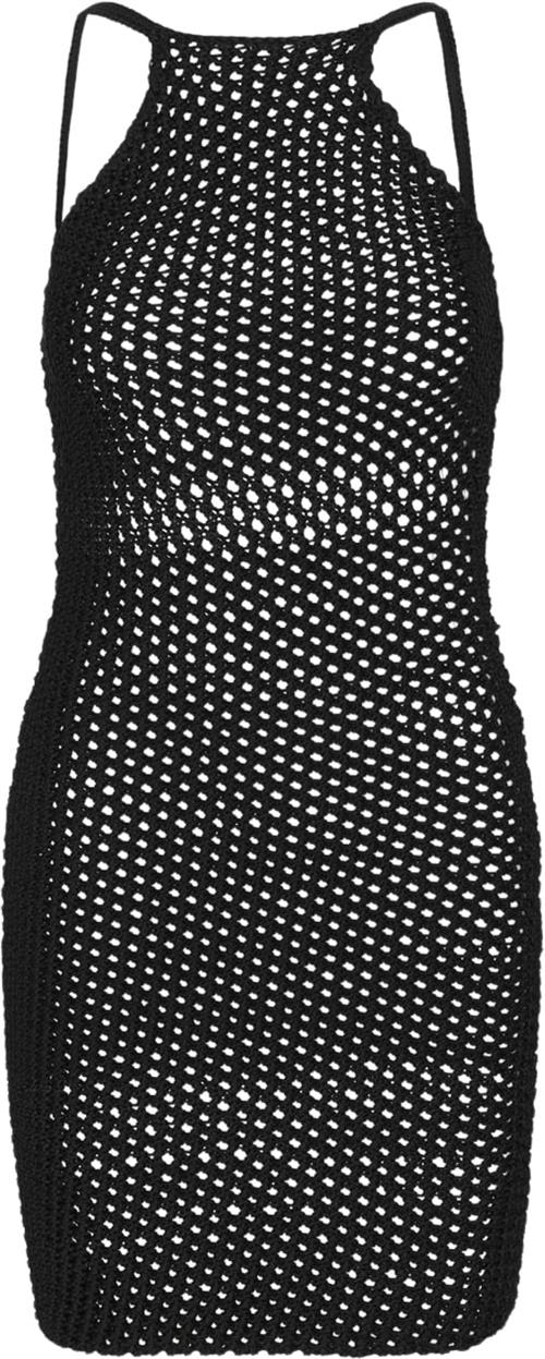 ROTATE Birger Christensen Heavy Crochet Mini Dress Kvinde Black Korte Kjoler Str 40 - hos Magasin