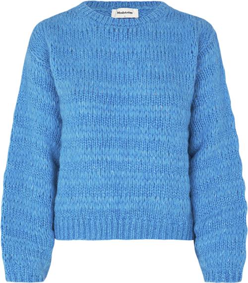 Modström Grovermd Oneck Kvinde Bonnie Blue Sweaters Str XS - Uld hos Magasin