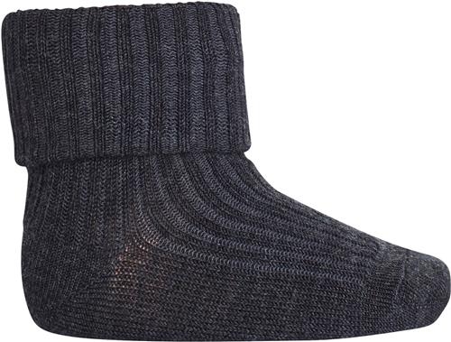 mp Denmark Ankle Wool RIB Turn Down Str 25/28 - Grå Strømper Uld hos Magasin