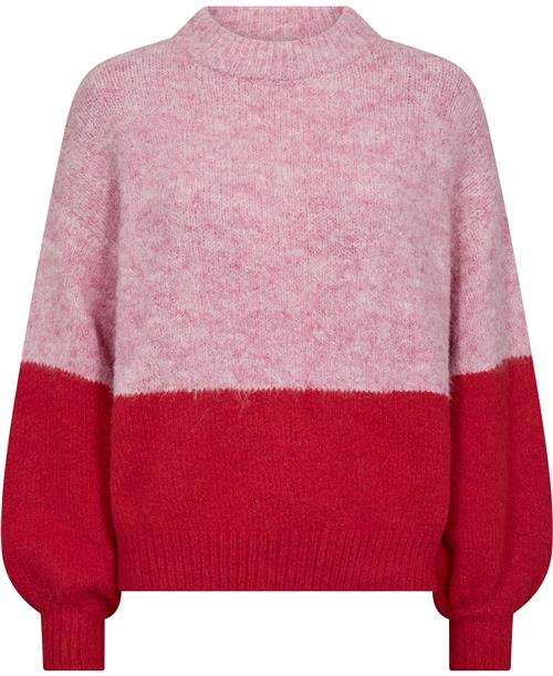 Se A-VIEW Patrisia new Block Knit Kvinde Rose/red Sweaters Str M - hos Magasin ved Magasin