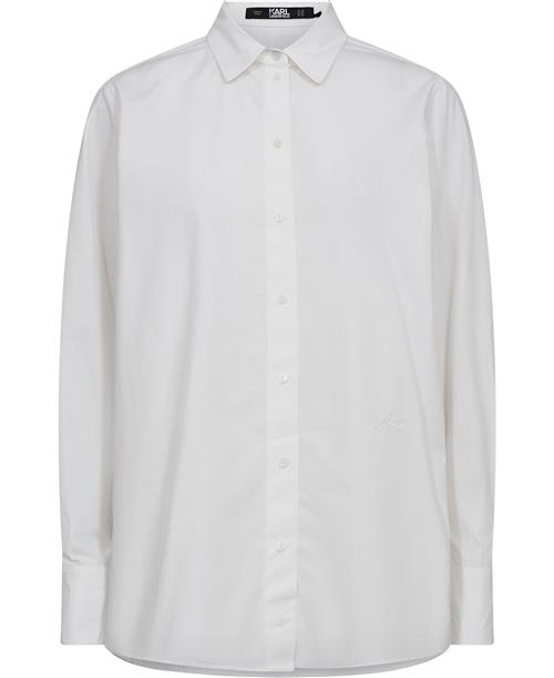 Se Karl Lagerfeld Signature Tunic Shirt Kvinde White Tunikaer Str IT38-DK34 - hos Magasin ved Magasin