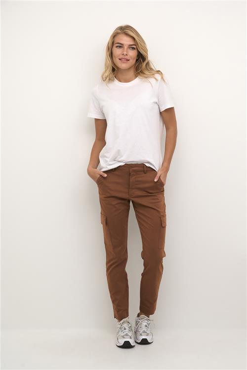 Kaffe Kalea Pocket Pants Kvinde Soft Silt Bukser Med Smalle Ben Str 40 - hos Magasin