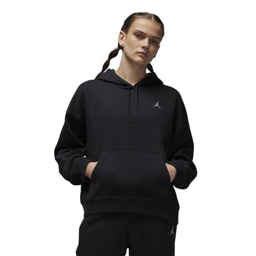 Se Nike Jordan Brooklyn Fleece Kvinde Black/white Hættetrøjer Str S - Bomuld hos Magasin ved Magasin