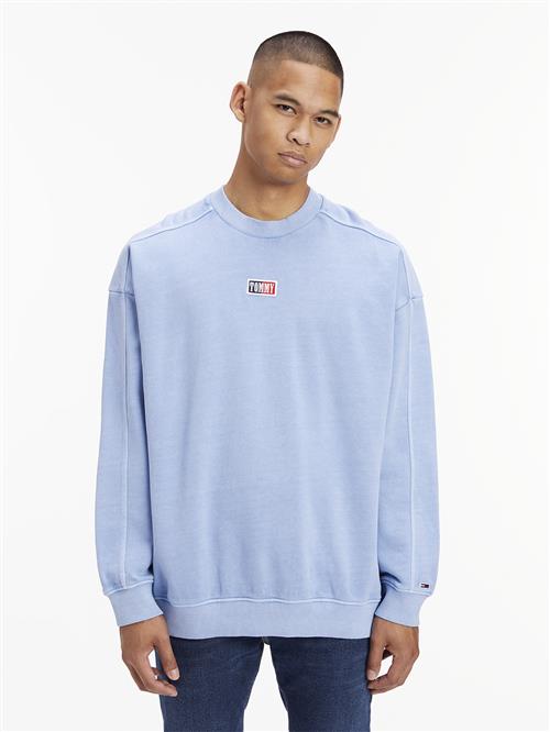 Se Tommy Hilfiger TJM Skater Timeless Tommy Crew Mand Pearly Blue Sweatshirts Str S - Bomuld hos Magasin ved Magasin