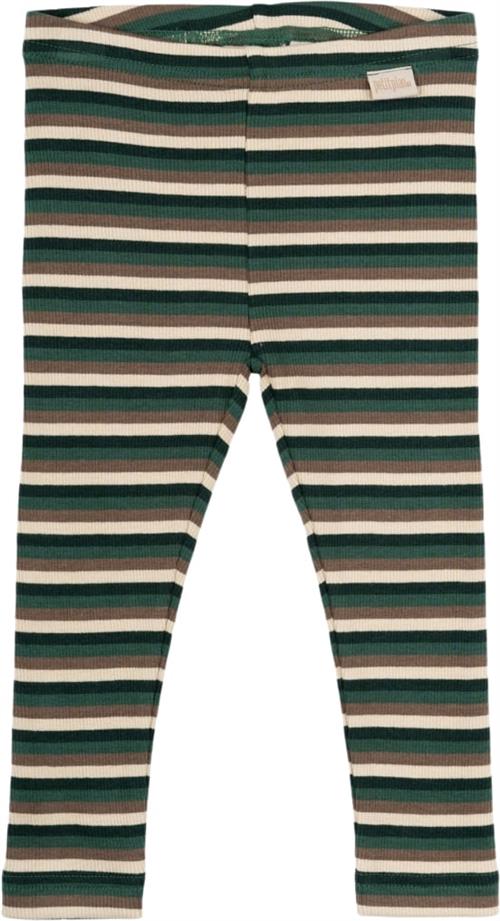 PETIT PIAO Legging Modal Multi Striped Str 56 cm - Emerald Green Mul Leggings Bomuld hos Magasin