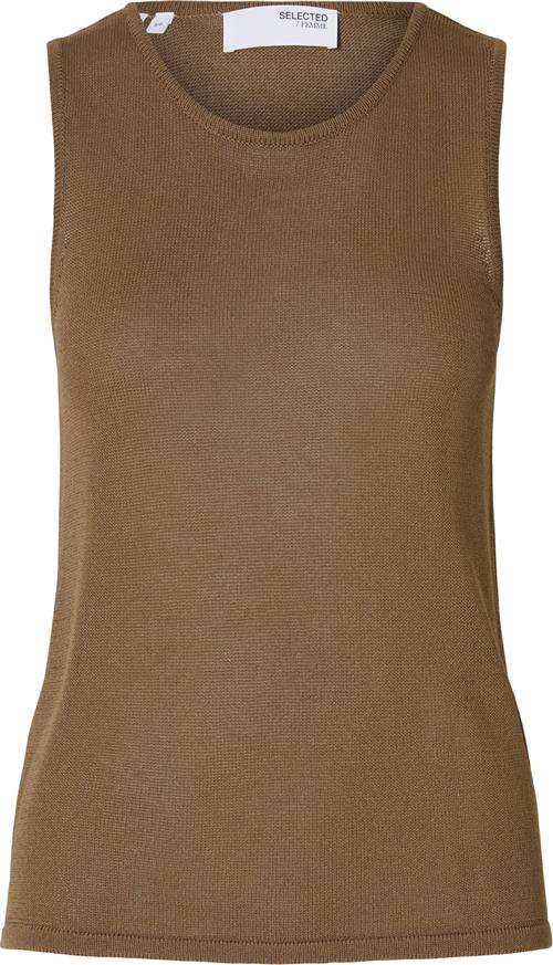 Se Selected Femme Slfmoon SUS SL Knit TOP B Kvinde Coca Mocha Tanktoppe Str L - hos Magasin ved Magasin