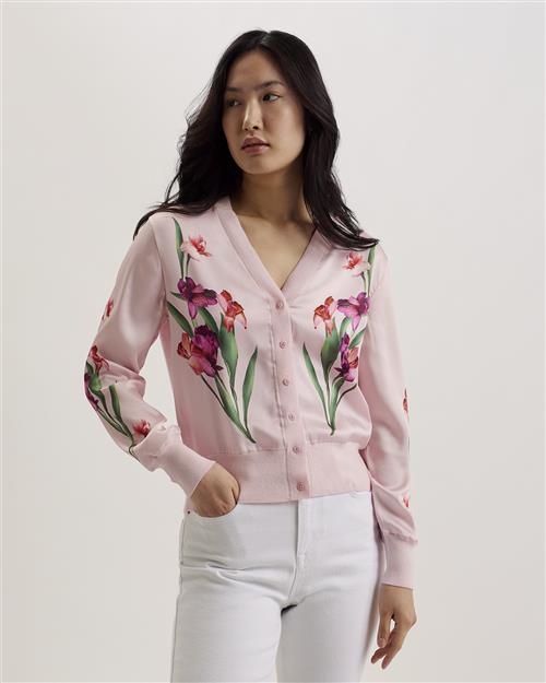 Se Ted Baker Meralll Woven Front Printed Cardiga Kvinde Lt-pink Cardigans Str S /2 - hos Magasin ved Magasin