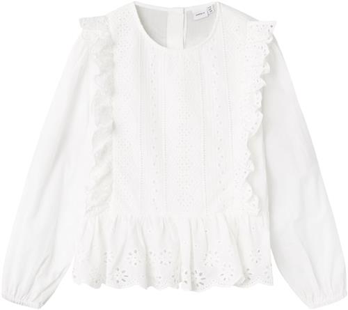 Name It Nkfkora LS Shirt Str 134/140 - Hvid Bluser hos Magasin