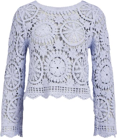 Object Objpetra L/S Knit Pullover 132 Kvinde Brunnera Blue Toppe Str L - hos Magasin