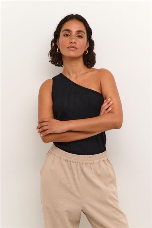 Kaffe Kapia One Shoulder Top Kvinde Black Deep Toppe Str M - hos Magasin