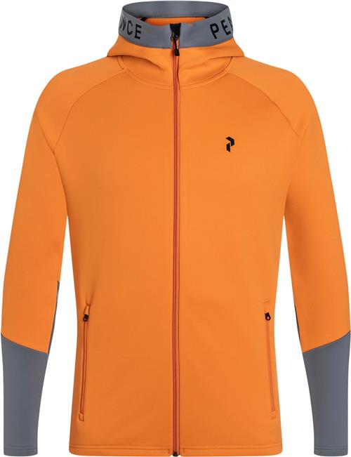 Peak Performance M Rider Mid Zip Hoodorange Flare-q Mand Orange Flare/quiet Grey/ Hoodies Str XL - hos Magasin