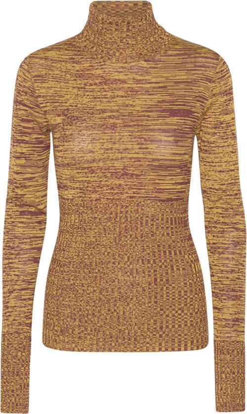 Se REMAIN High Rib Roll Neck Kvinde Old Gold Comb. Rullekraver Str 38 - hos Magasin ved Magasin