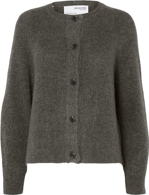 Selected Femme Slflulu LS Knit Short Cardigan B NO Kvinde Grå Cardigans Str L - hos Magasin