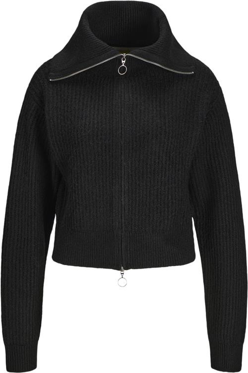 Se JJXX Jxgilly Diverse Cardigan Knit LN Kvinde Black//moonbeam Neck Piping Sweaters Regular Fit Str S - hos Magasin ved Magasin