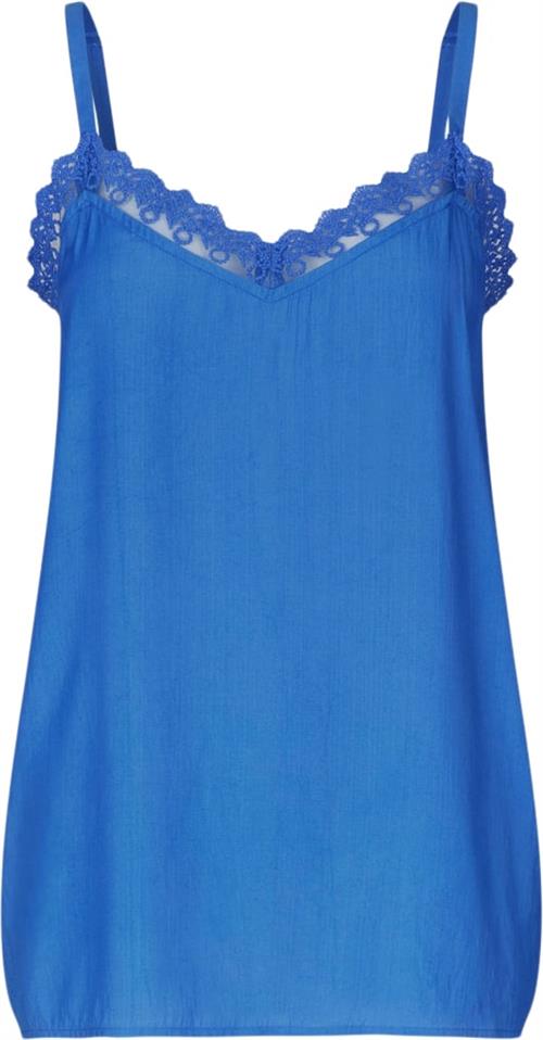 Lollys Laundry Vianell Top SL Kvinde Blue Tanktoppe Regular Fit Str XS - hos Magasin