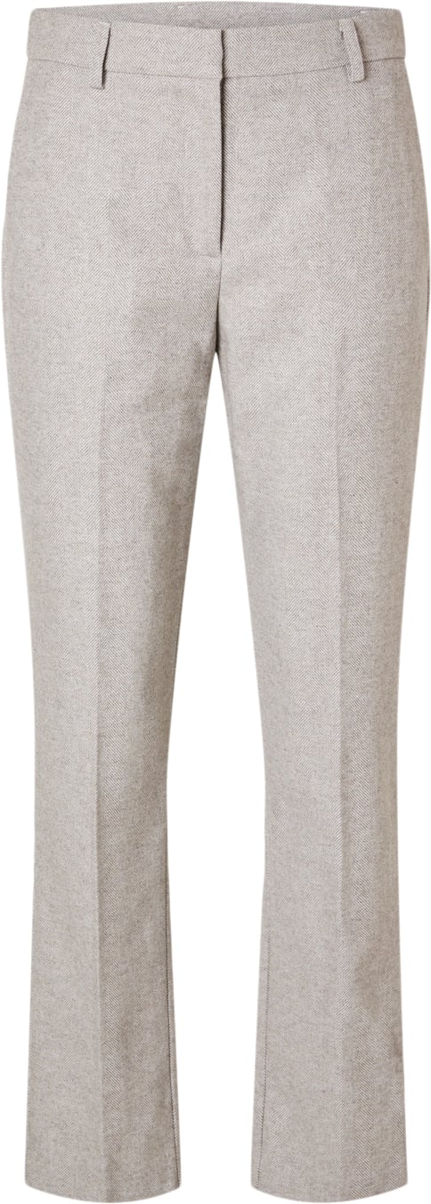 Selected Femme Slfvivie MW Straight Pant Kvinde Sandshell/herringbone Bukser Str 40 - Polyester hos Magasin