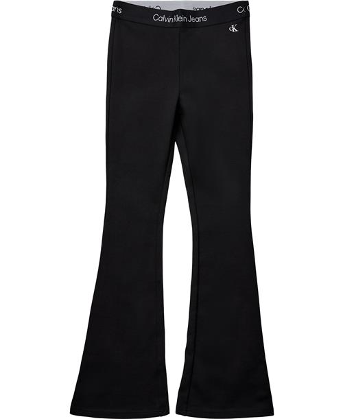 Calvin Klein Flare Trousers With Logo Str 12 år - Beh Bukser Viskose hos Magasin