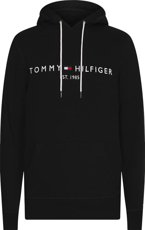 Tommy Hilfiger Core Tommy Logo Hoody Mand Jet Black Hoodies Str S - Bomuld hos Magasin