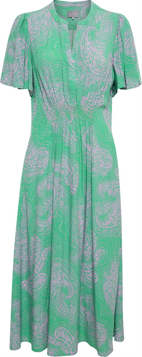 Culture Cupolly Long Dress Kvinde Green/pink Paisley Maxi Kjoler Str XS - hos Magasin