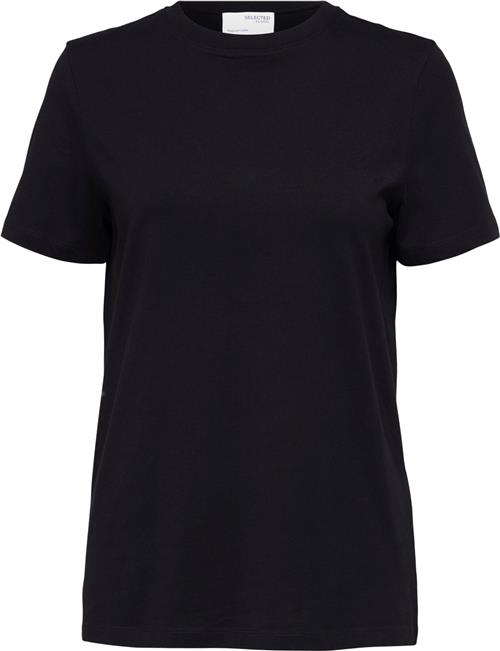 Selected Femme Slfmyessential SS Oneck TEE Noos Kvinde Sort Kortærmede T-shirts Regular Fit Str XL - hos Magasin